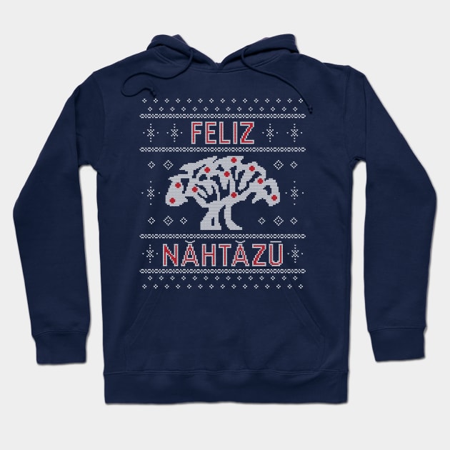 Feliz Nahtazu Holiday Sweater Hoodie by Kevin Hedet